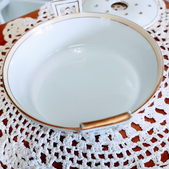 Vintage Hand Painted Nippon Trinket Butter Dish With Insert Floral W/Gold Trim - Picture 8 of 16